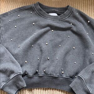 Gray Embellished Women's Sweater